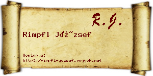Rimpfl József névjegykártya